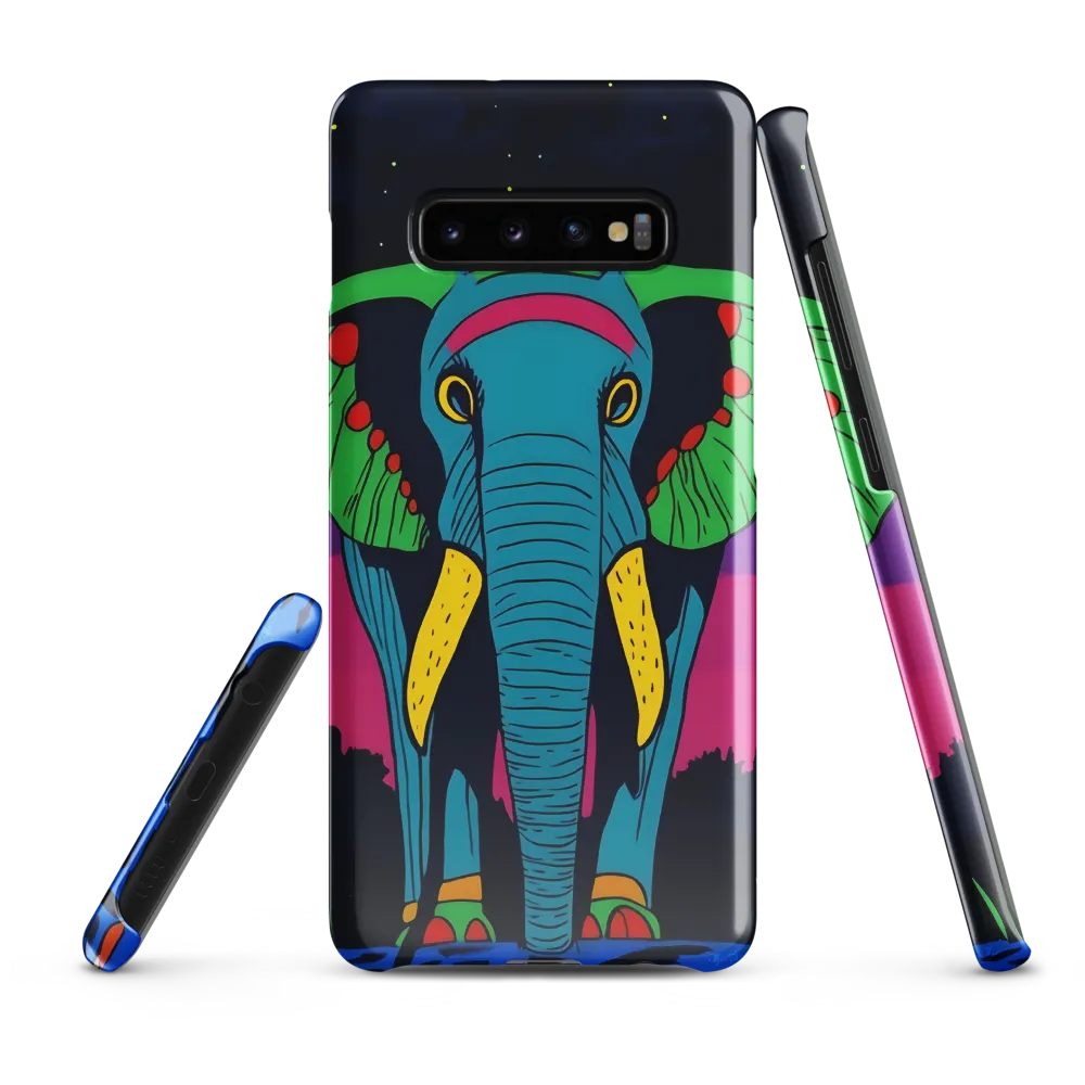 Whimsical Majesty: The Vibrant Elephant | Phone Case |  S10 Plus | Snap Case | Glossy