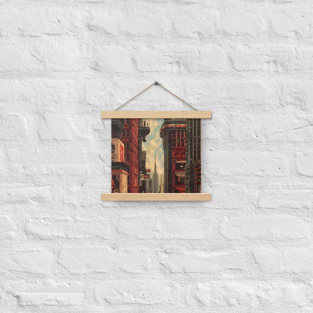A Glimpse of Tomorrow: Urban Ambition | Poster With Oak Wood Hanger | 10″×10″