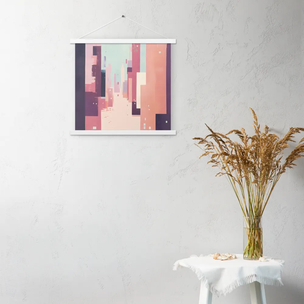 Tranquil Cityscape | Poster With White Wood Hanger | 18″×18″