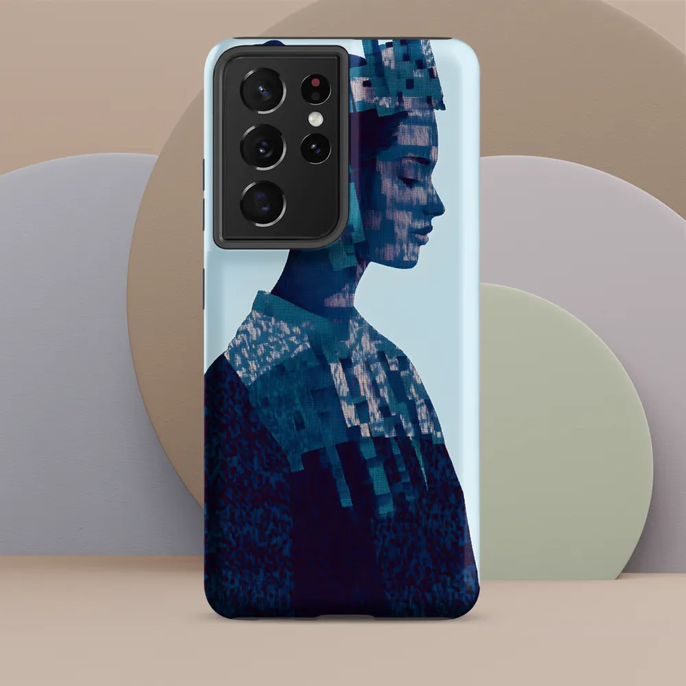 Digital Portrait in Abstract Blue