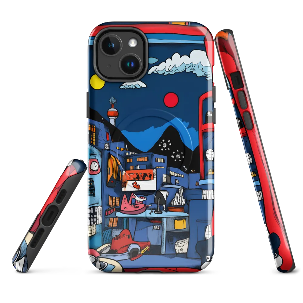 Whimsical Cityscape at Night
