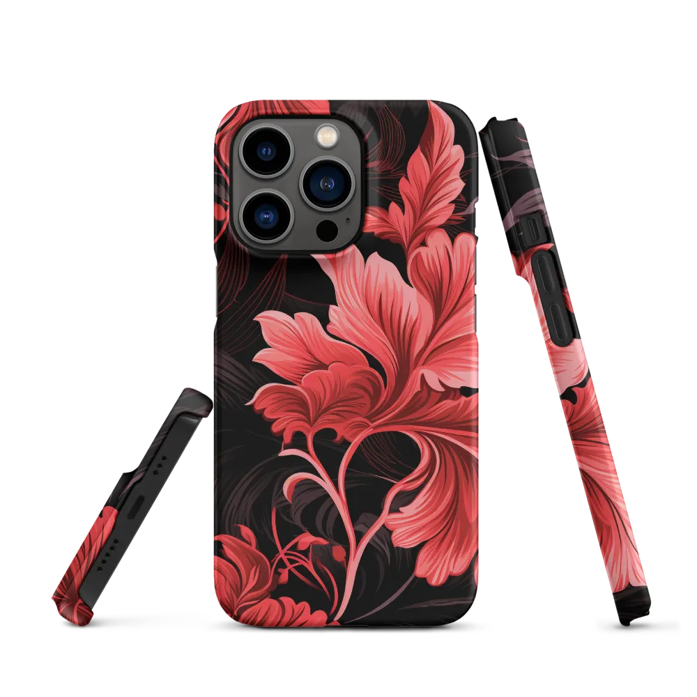 Tropical Elegance in Red | Phone Case |  13 Pro | Snap Case | Matte