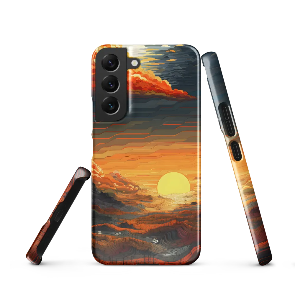 Ethereal Sunset: A Serene Landscape in Flowing Forms | Phone Case |  S22 | Snap Case | Glossy