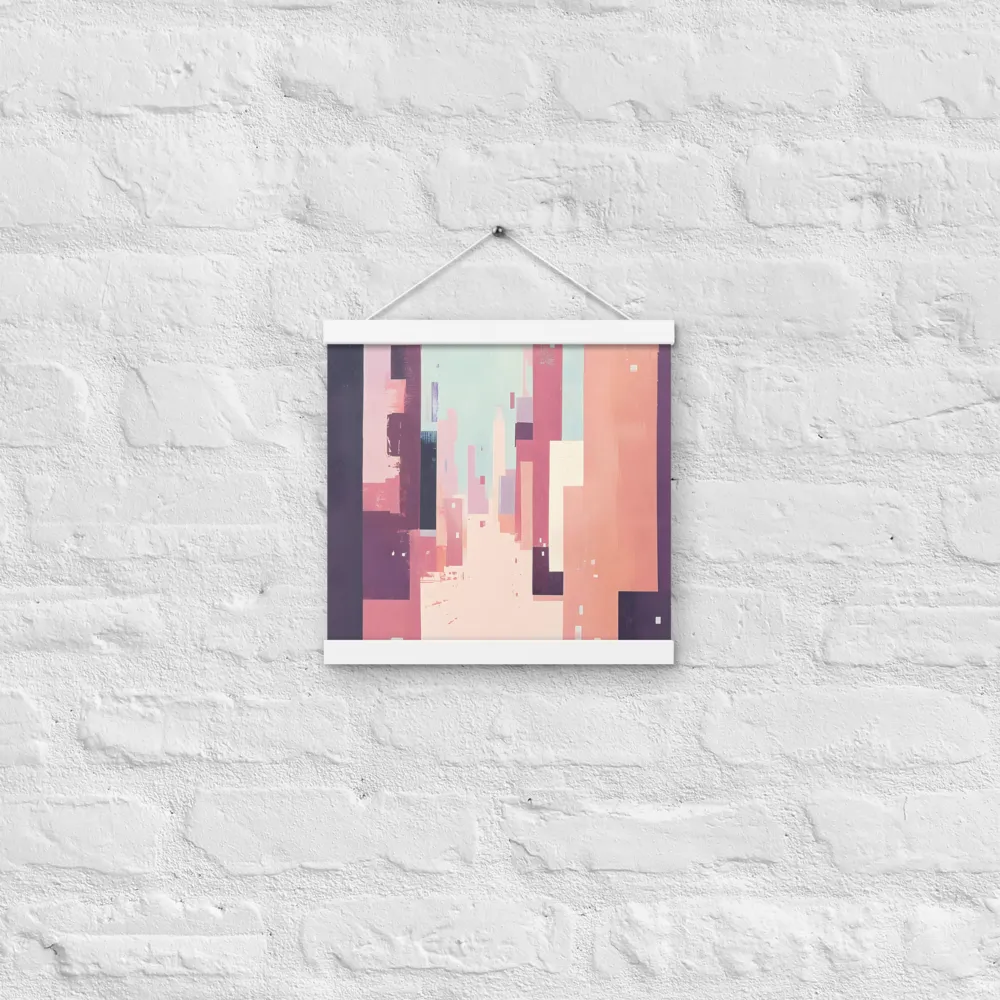 Tranquil Cityscape | Poster With White Wood Hanger | 12″×12″