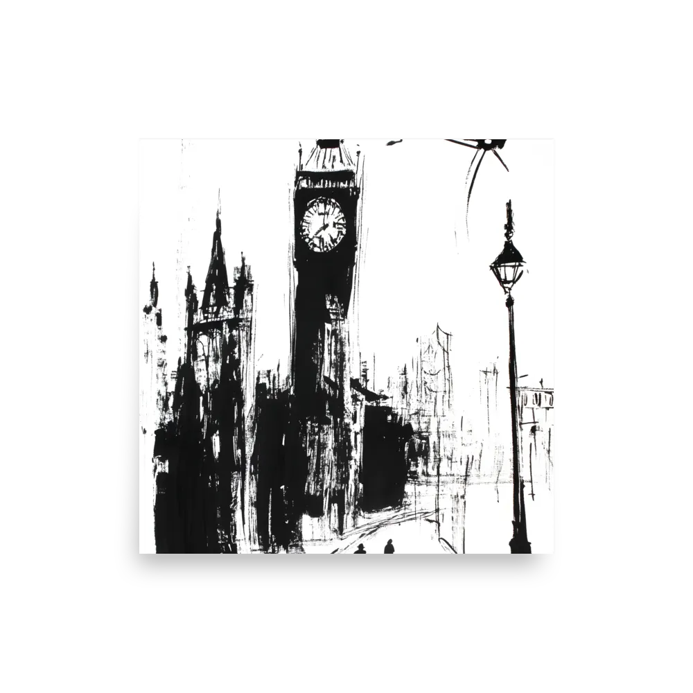 Clock Tower in Motion | Poster | 18″×18″