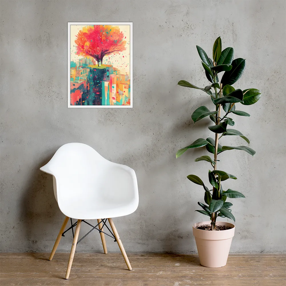 Whispers of Urban Dreams | Poster with White Frame | 18″×24″