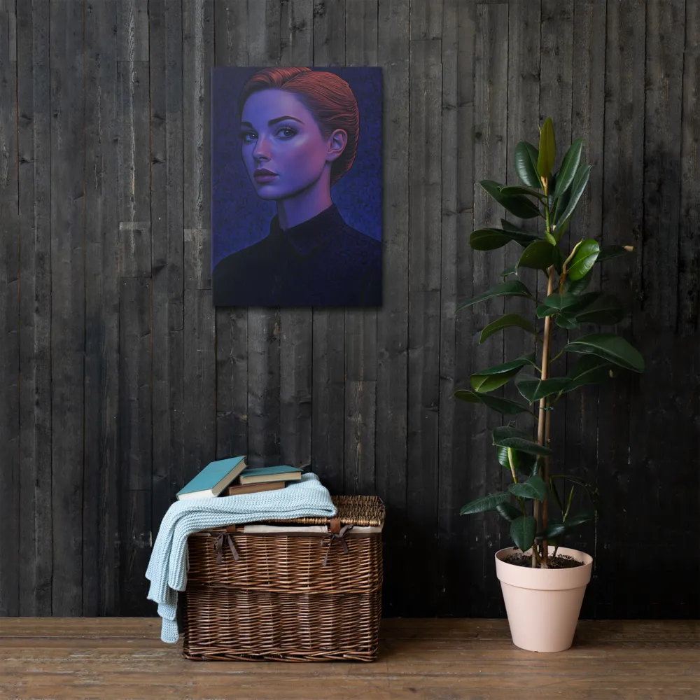 Ethereal Portrait in Blue and Red | Thin Canvas | 20″×28″