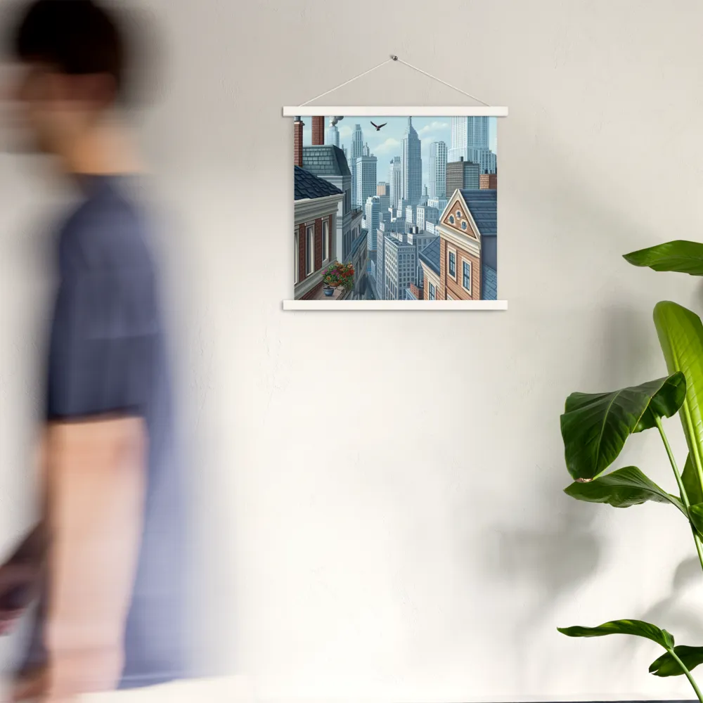 Urban Symphony | Poster With White Wood Hanger | 18″×18″