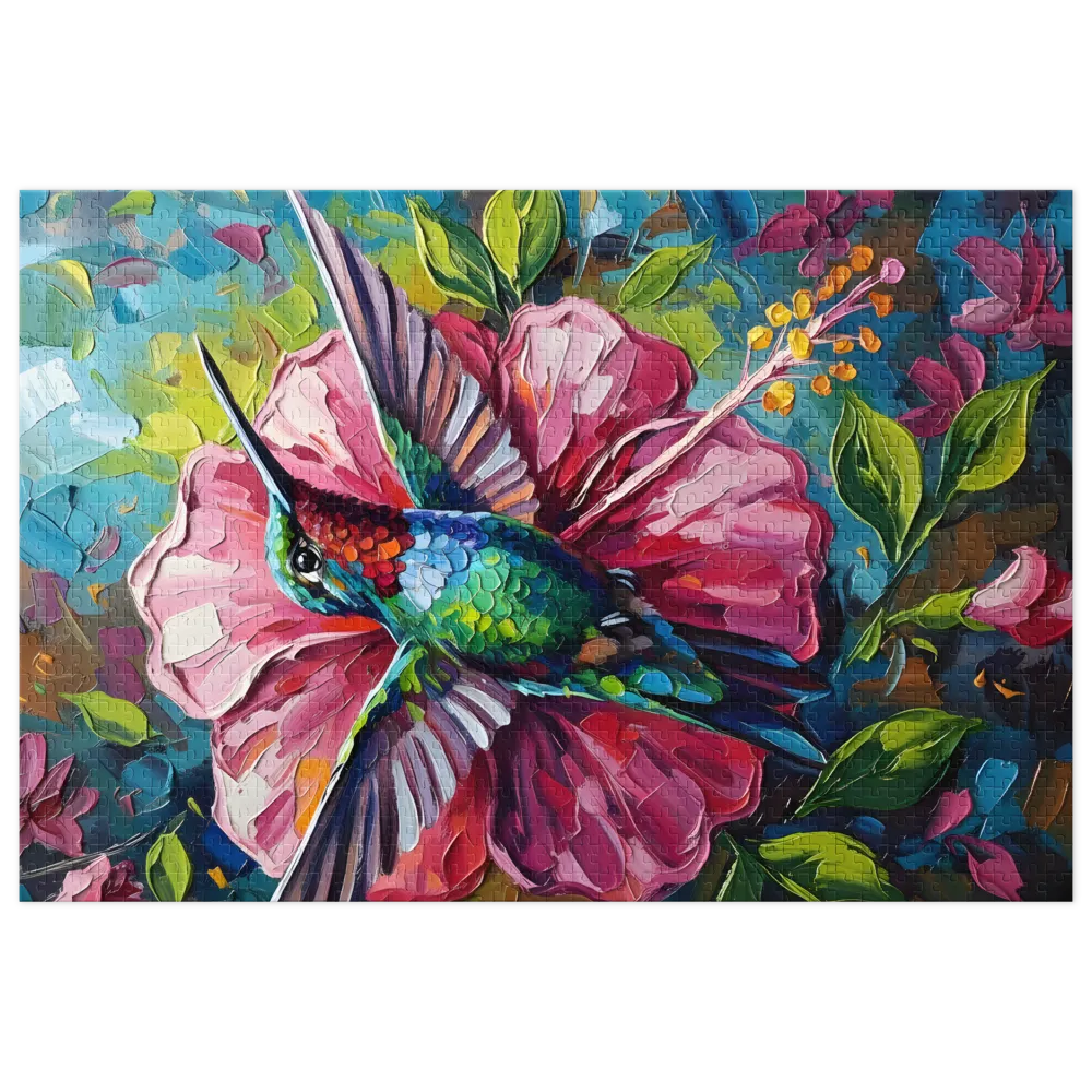 Hummingbird in Bloom 
 Jigsaw Puzzle in Tin Box