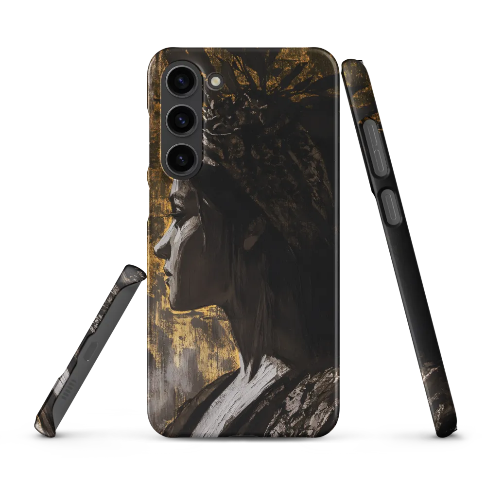 Golden Elegance: A Modern Profile Portrait | Phone Case |  S23 Plus | Snap Case | Matte