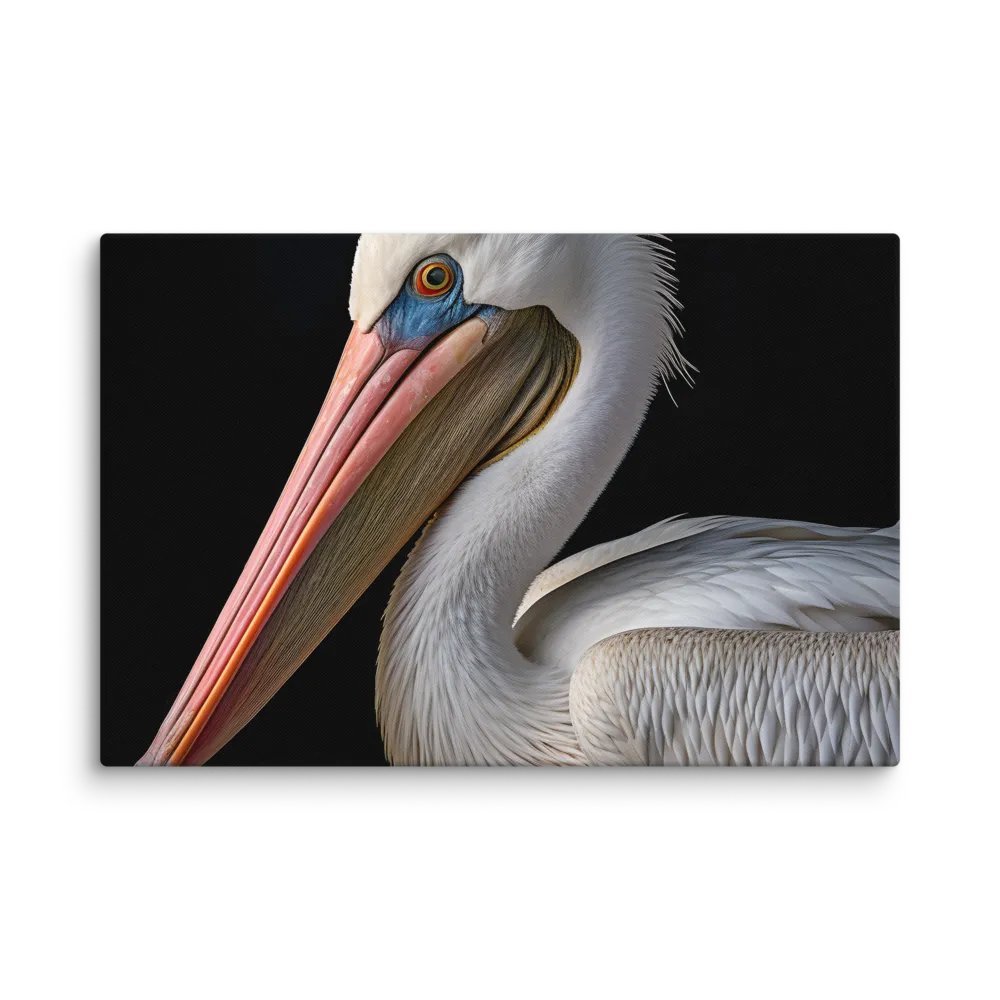 Elegance in White: The Pelican | Canvas | 20″×30″