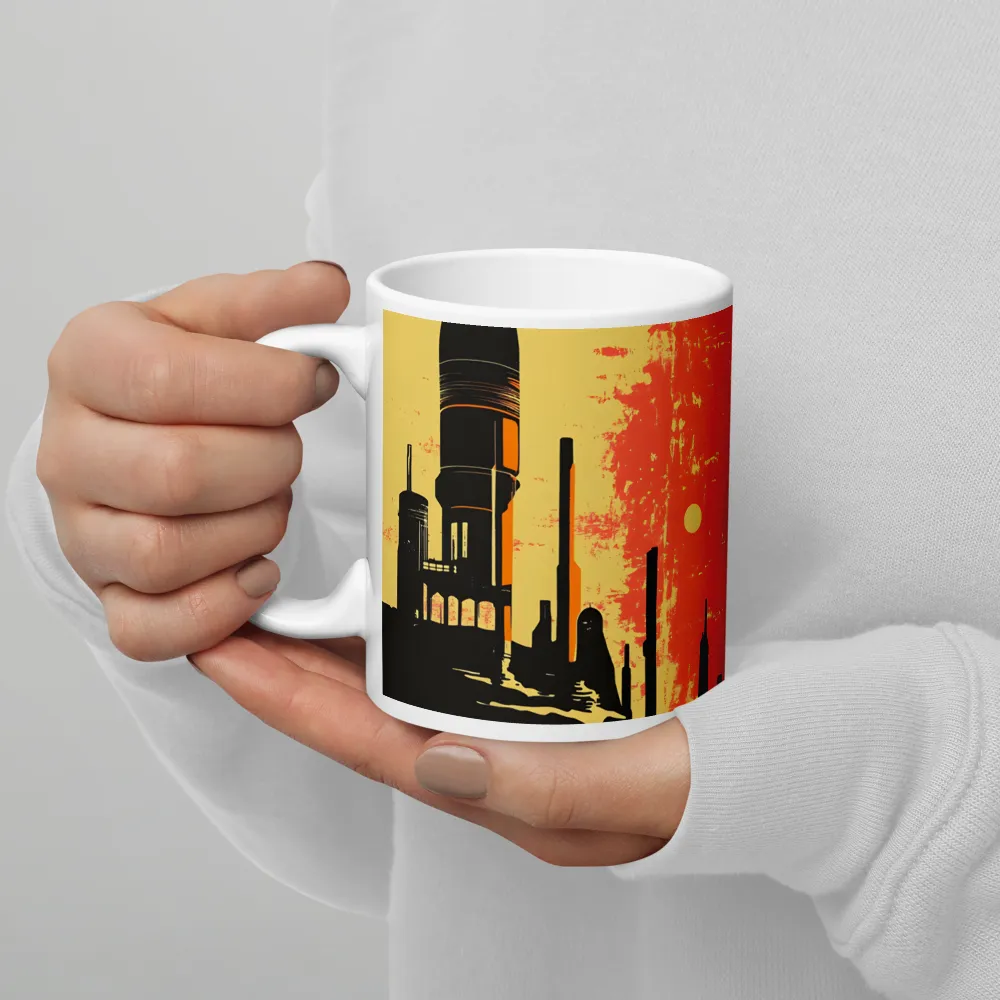 Journey to the Stars: A Retro-Futuristic Landscape | Mug with White inside | 11 oz