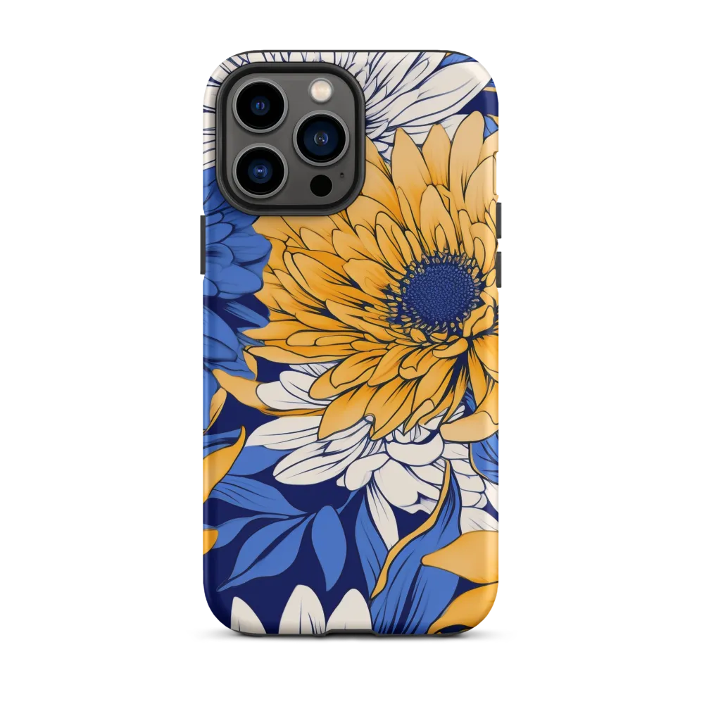 Floral Harmony in Blue and Yellow
