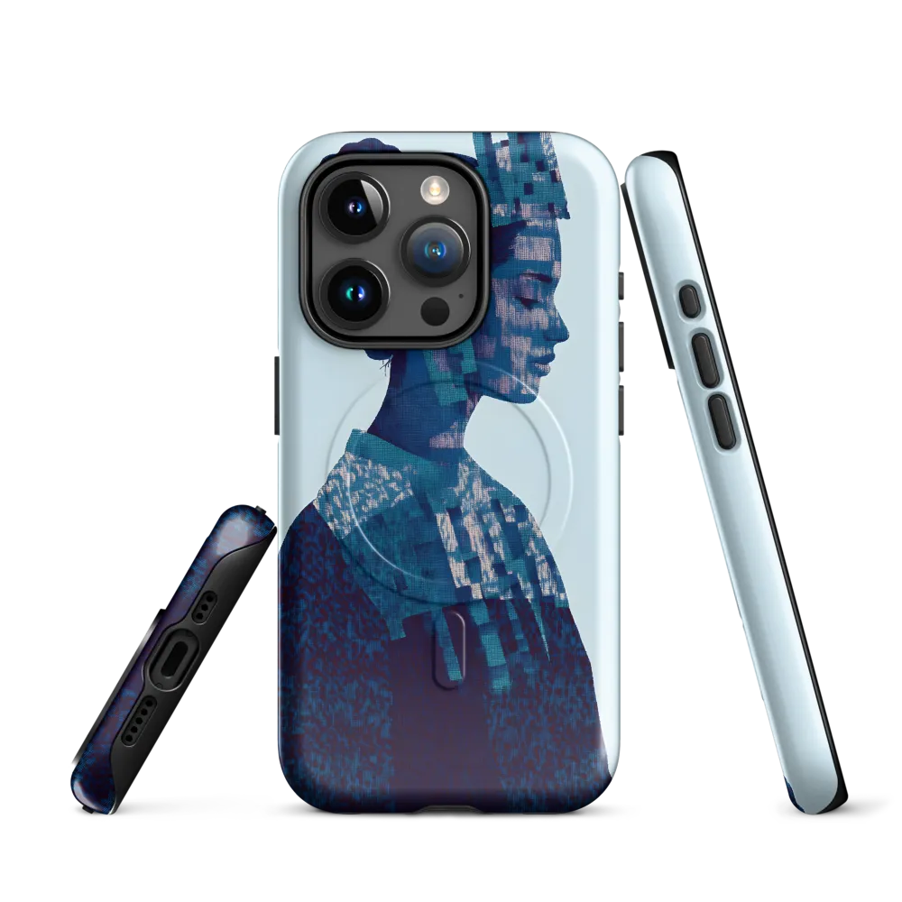 Digital Portrait in Abstract Blue