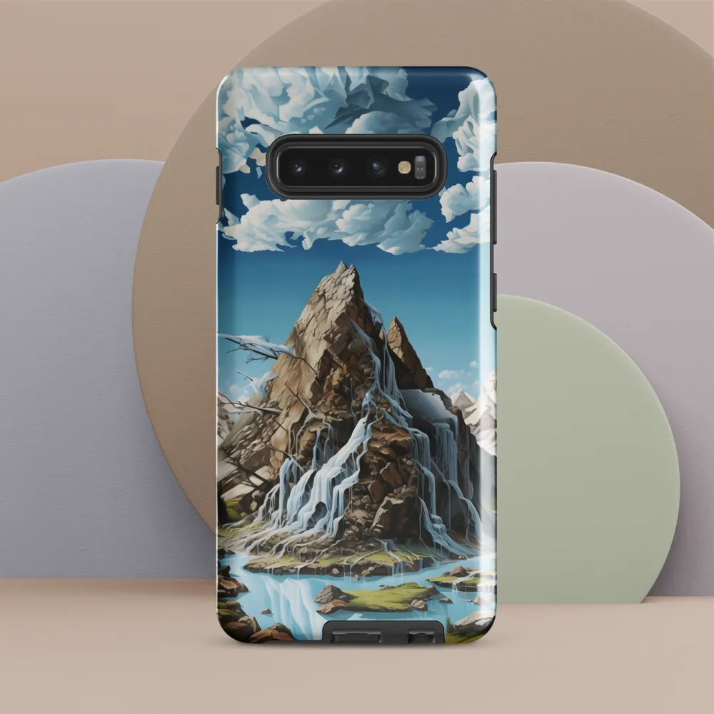 Majestic Cascade: A Mountain Masterpiece | Phone Case |  S10 Plus | Tough Case | Glossy