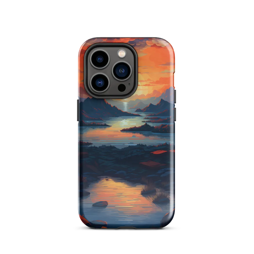 Ethereal Evening: A Digital Dusk | Phone Case |  14 Pro | Tough Case | Glossy