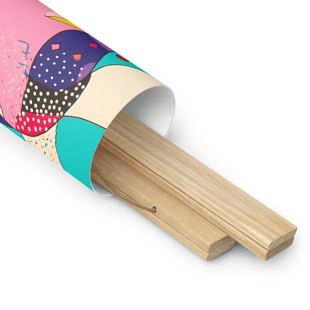 Playful Geometry in Color | Poster With Oak Wood Hanger | 10″×10″