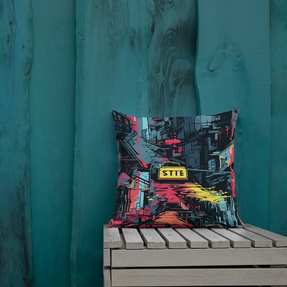 Citybeat: A Neon Dreamscape | Pillow | 18″×18″