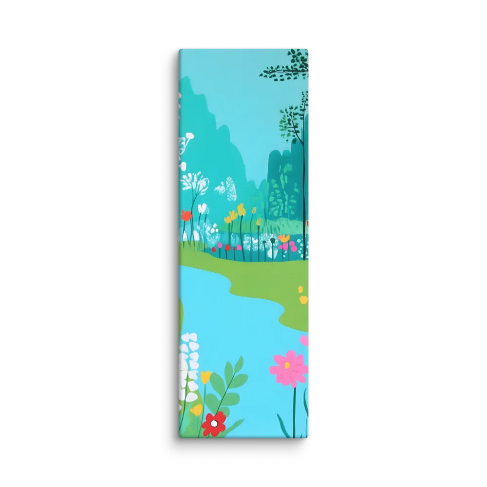 Whispers of Spring: A Colorful Retreat | Canvas | 20″×60″