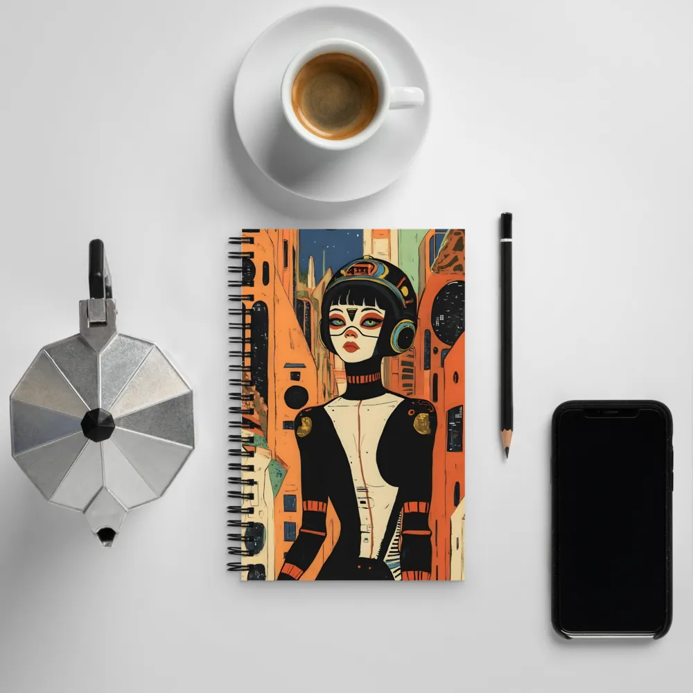 Futuristic Portrait of a Woman | Spiral Notebook