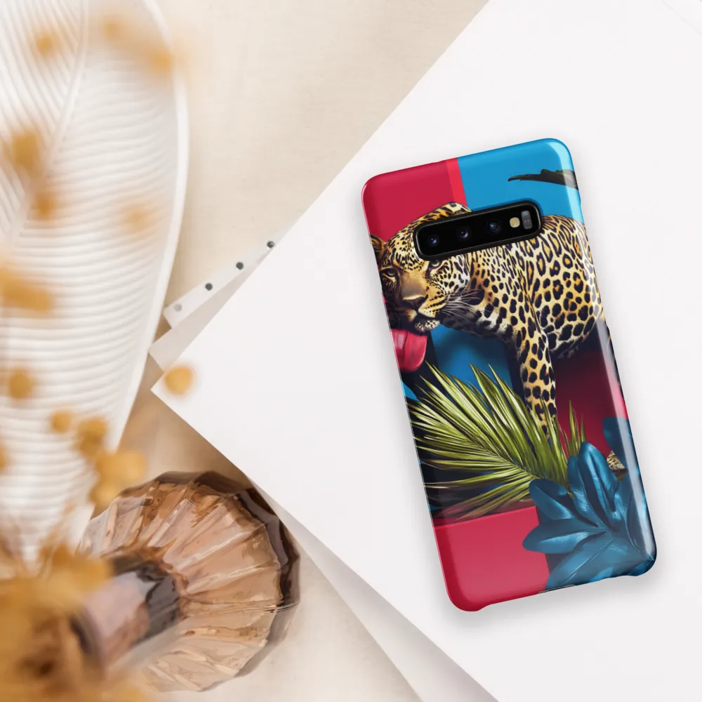 Playful Leopard in Vibrant Paradise | Phone Case |  S10 Plus | Snap Case | Glossy