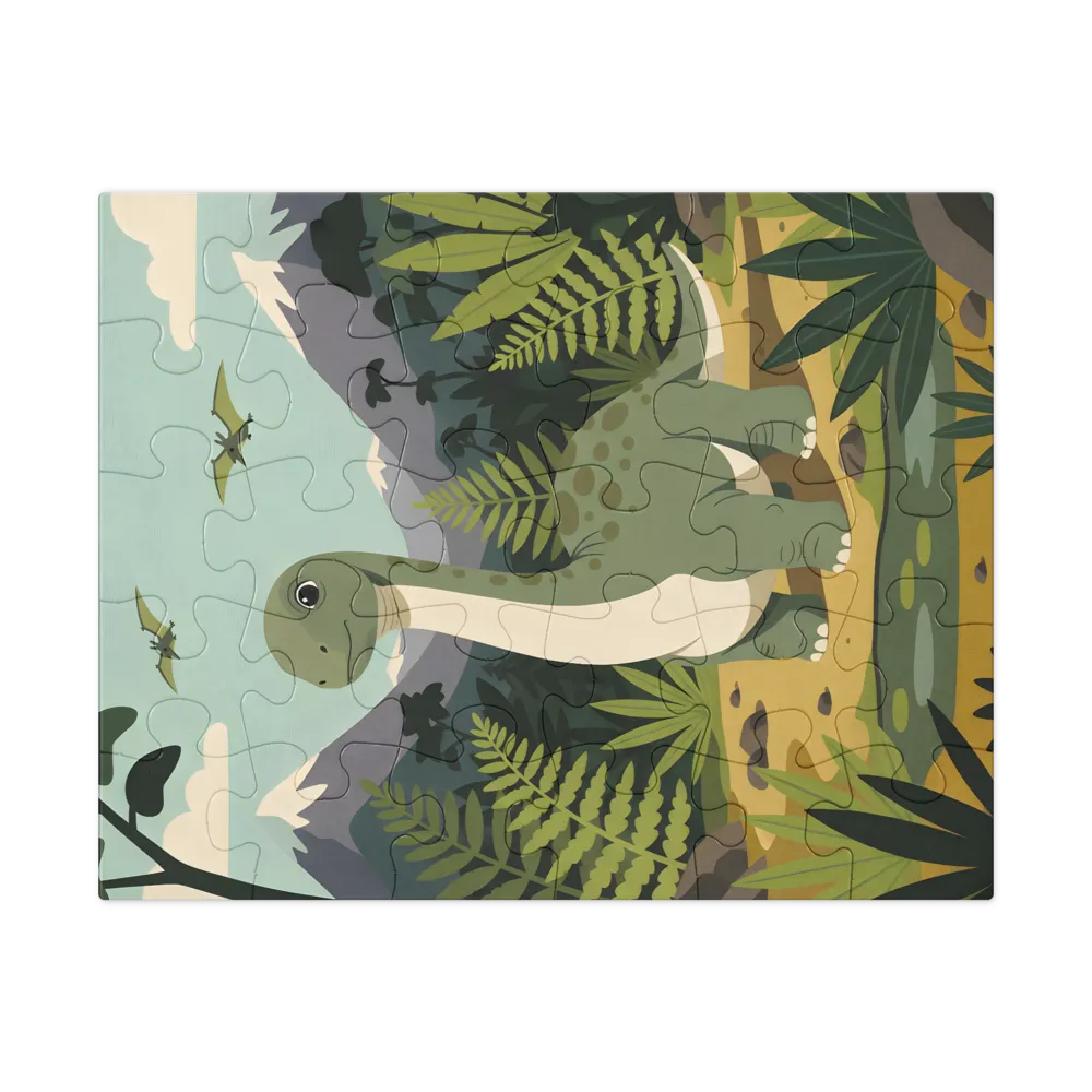 Gentle Brontosaurus 
 Jigsaw Puzzle in Tin Box