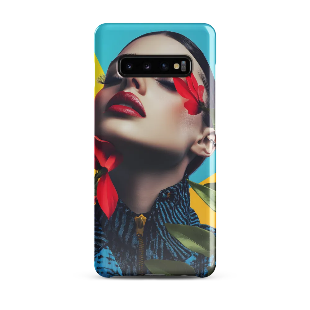 Floral Serenity: A Contemporary Portrait | Phone Case |  S10 Plus | Snap Case | Glossy