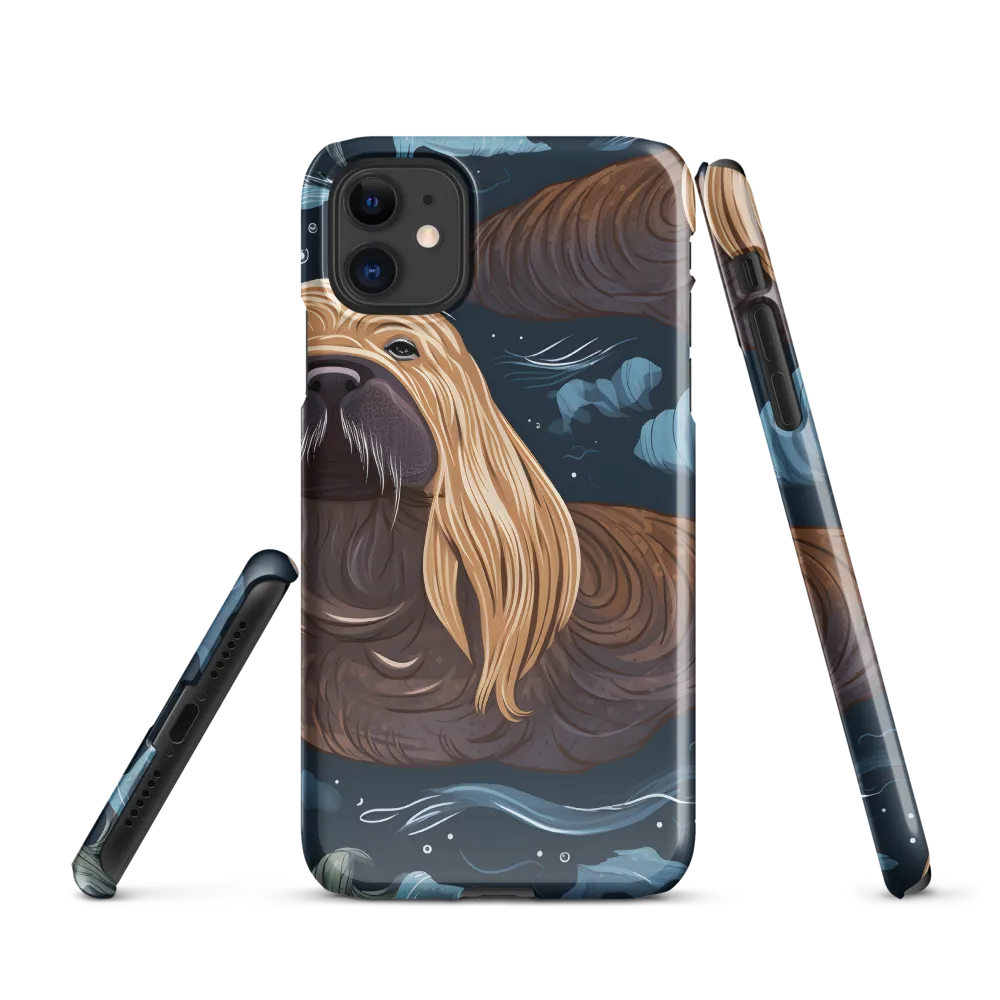 Whimsical Walruses in Deep Blue