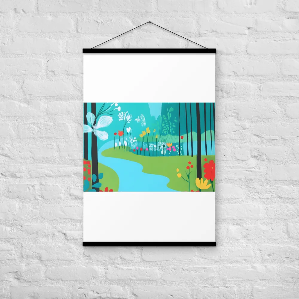 Whispers of Spring: A Colorful Retreat | Poster With Black Wood Hanger | 24″×36″