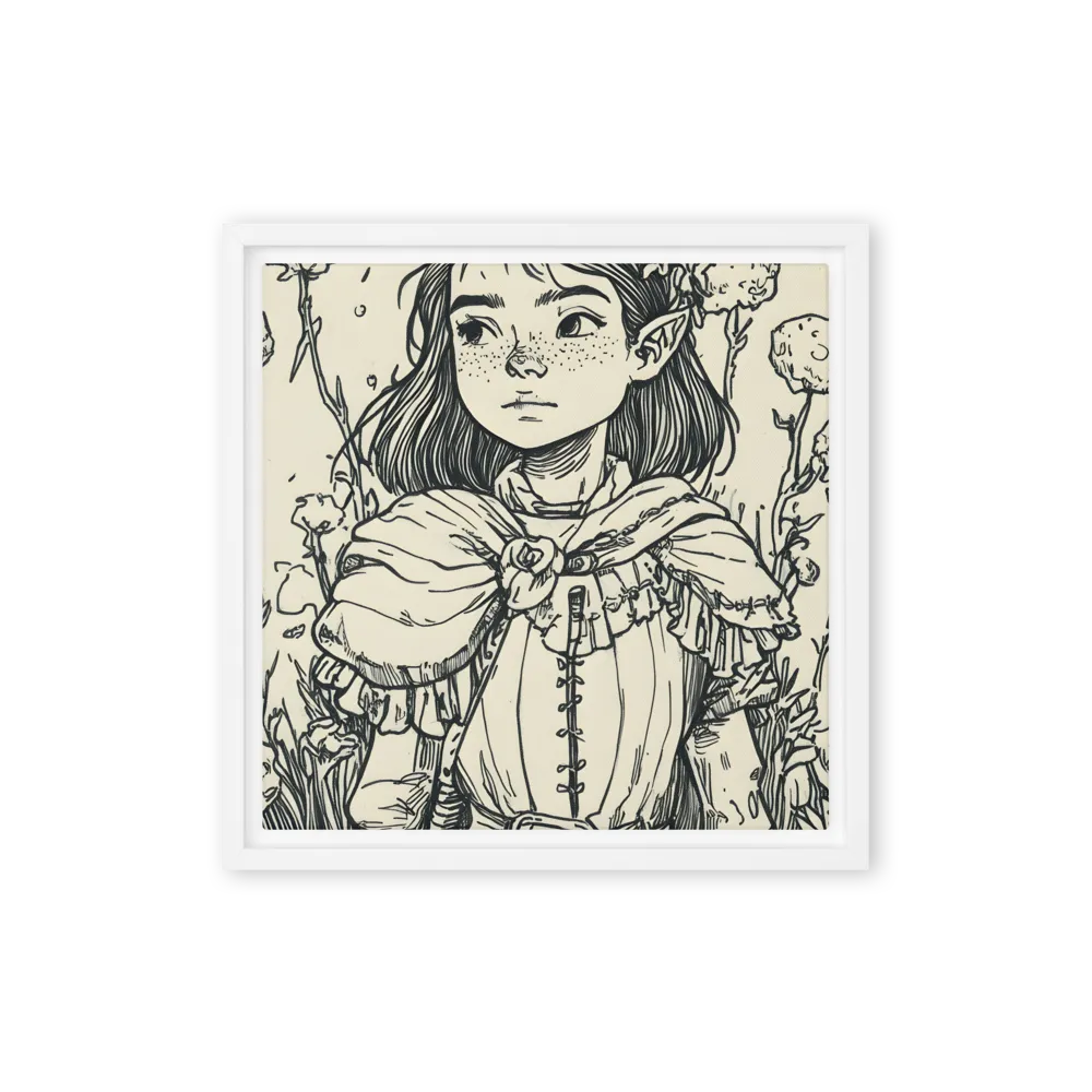 A Young Guardian of Nature | Canvas with White Frame | 12″×12″
