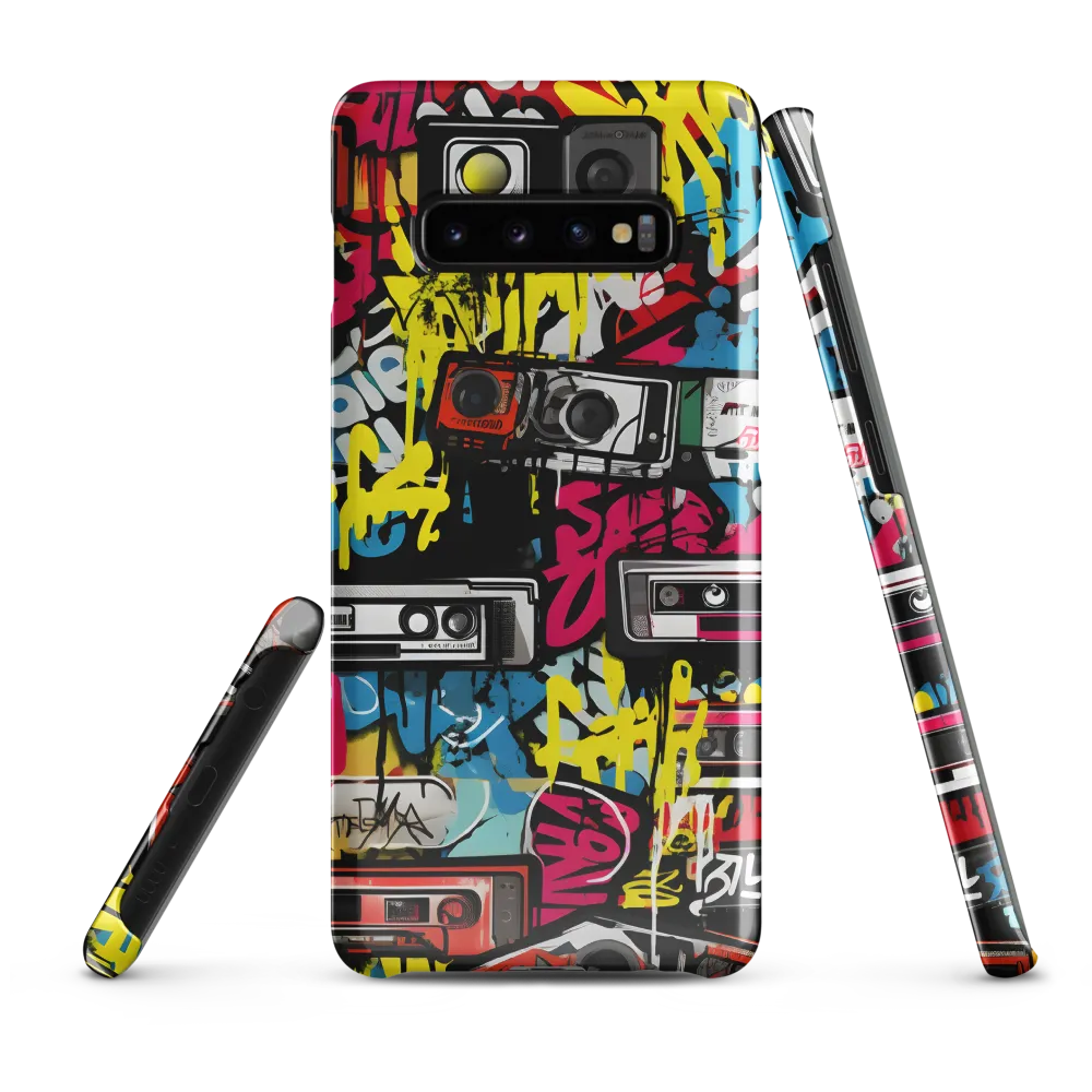 Urban Nostalgia: A Retro Cassette Explosion | Phone Case |  S10 Plus | Snap Case | Glossy