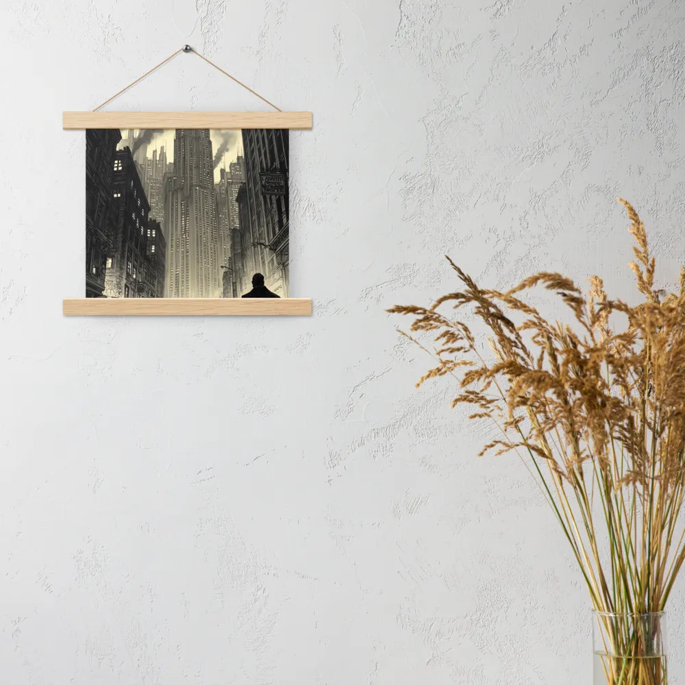 Echoes of the City | Poster With Oak Wood Hanger | 10″×10″