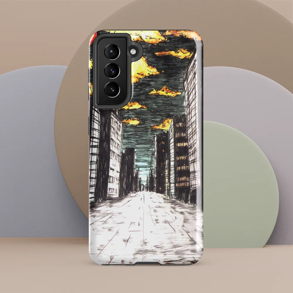 Eclipsed Cityscape | Phone Case |  S21 FE | Tough Case | Glossy