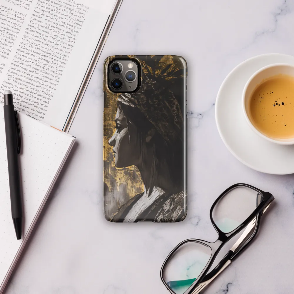 Golden Elegance: A Modern Profile Portrait | Phone Case |  11 Pro Max | Snap Case | Glossy