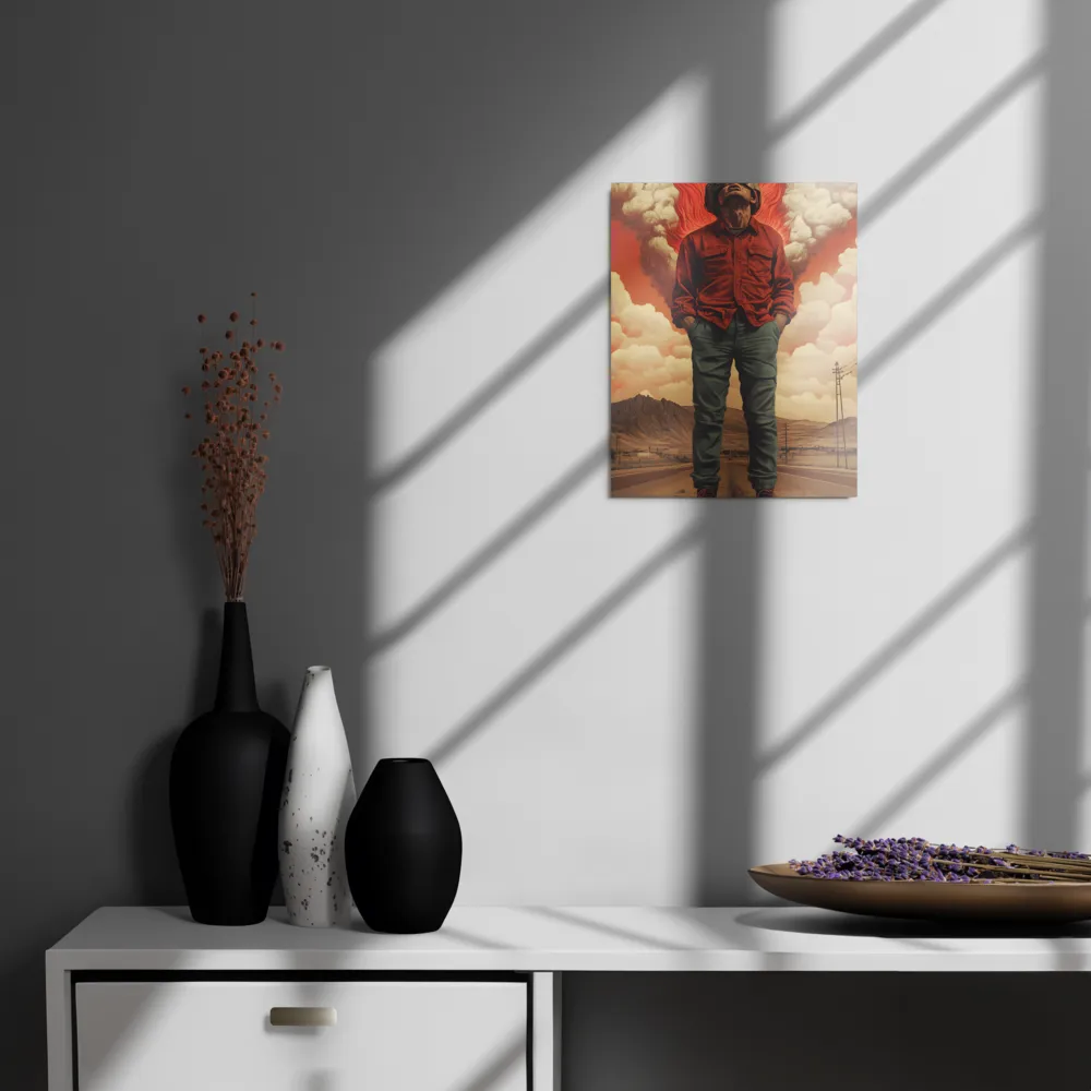 Defiant Spirit in a Surreal Landscape | Metal Print | 11″×14″