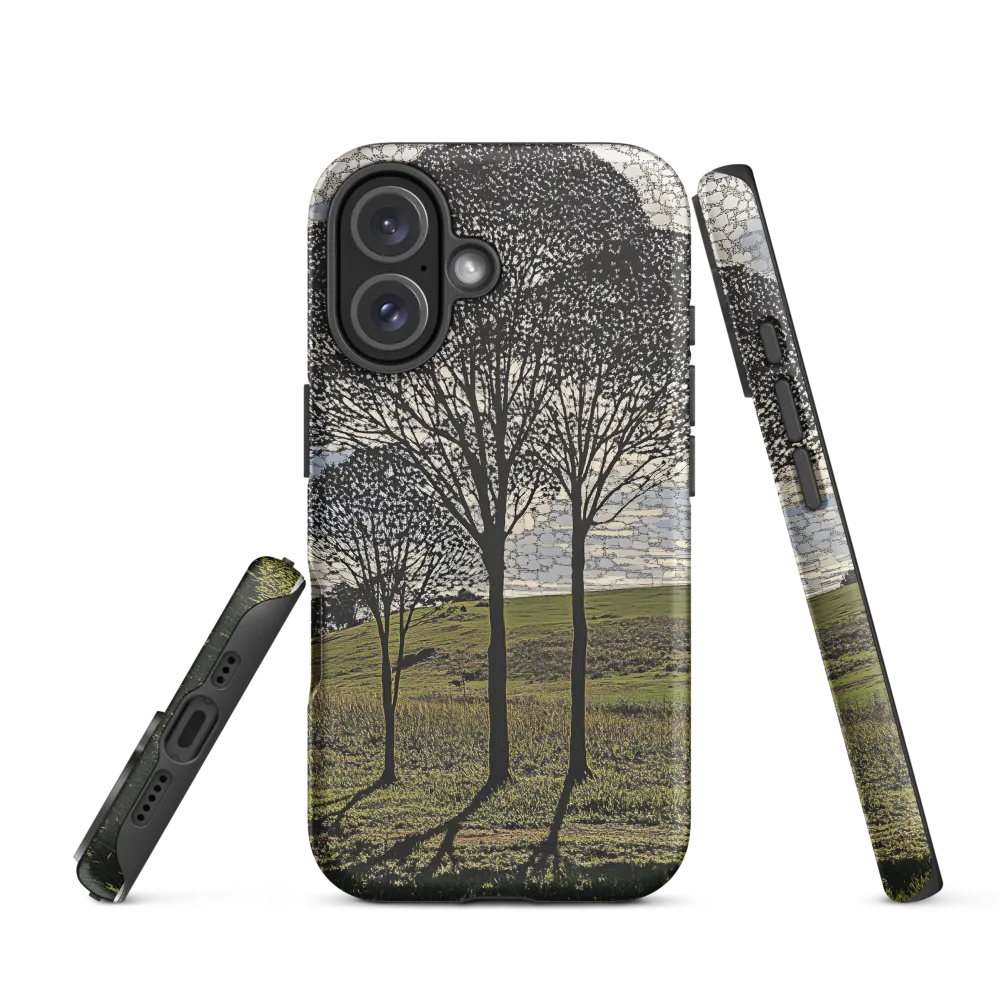 Tranquil Shadows: A Silhouette of Nature | Phone Case