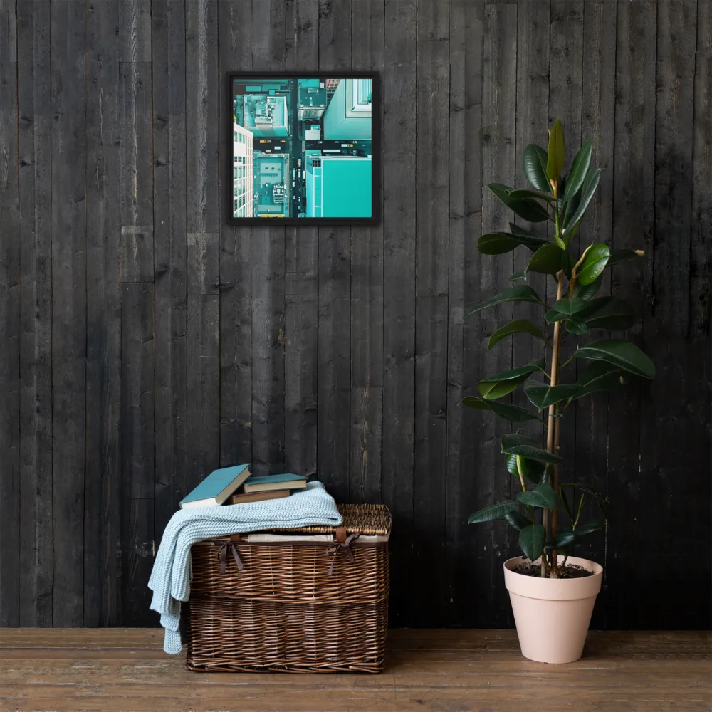 Urban Geometry: Aerial Perspective | Canvas with Black Frame | 16″×16″
