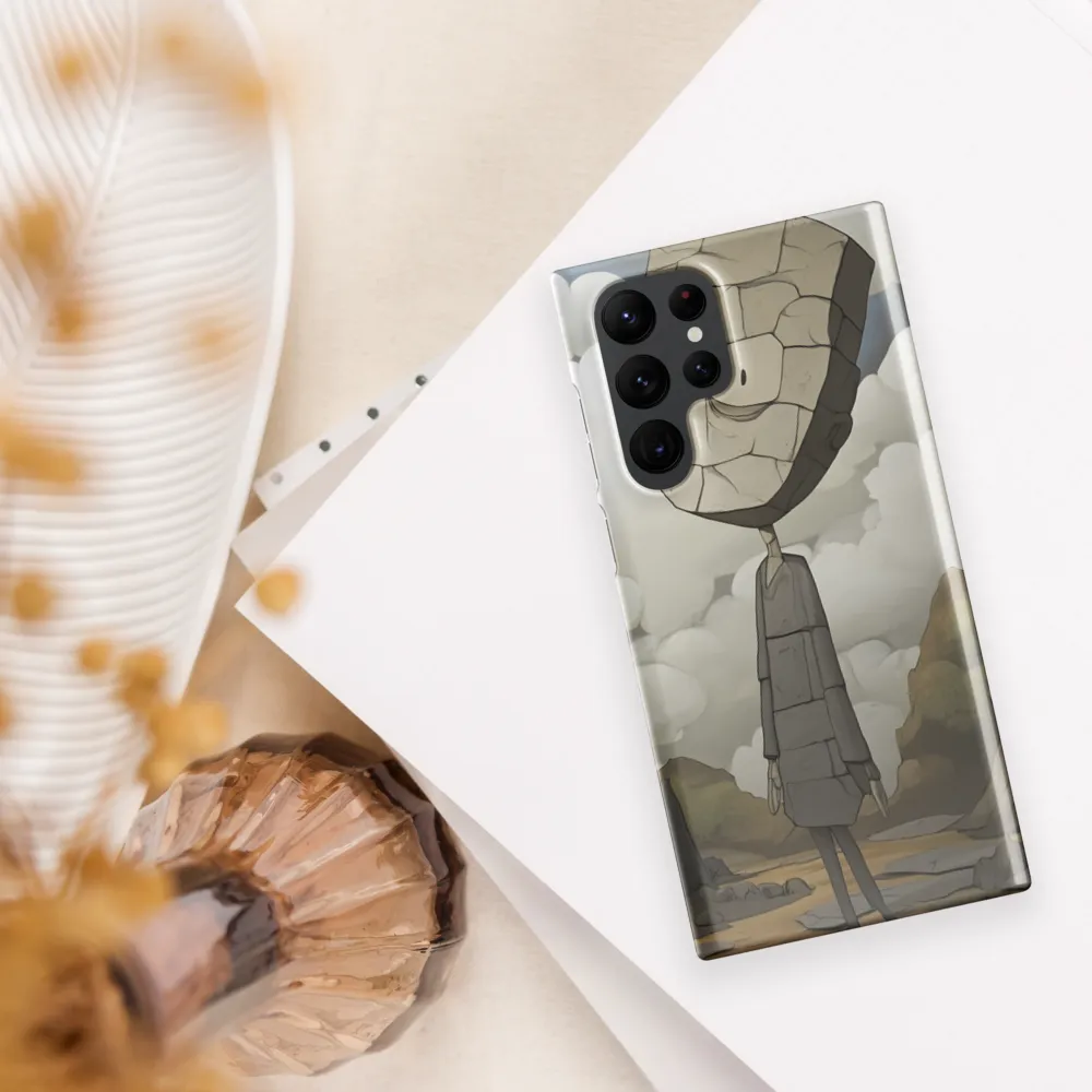 Whimsical Stone Figure in a Rocky Landscape | Phone Case |  S22 Ultra | Snap Case | Glossy