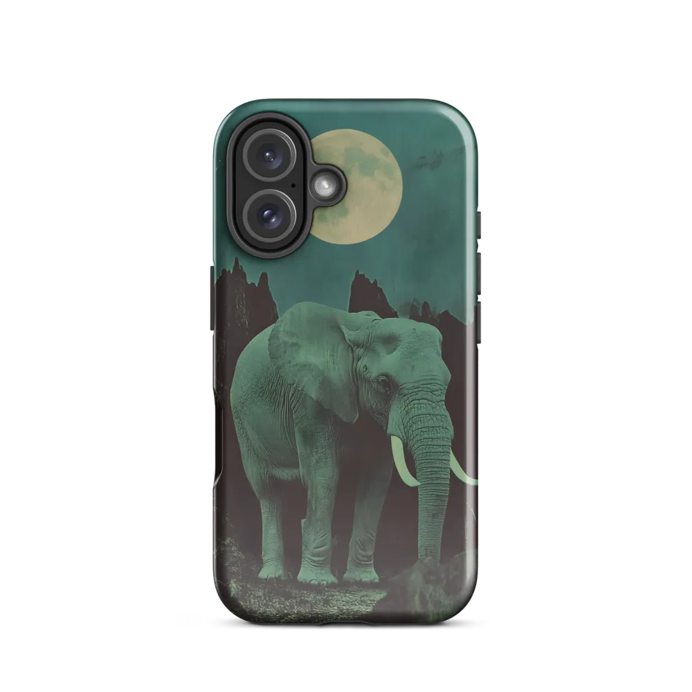 Ethereal Presence: Elephant Under a Full Moon