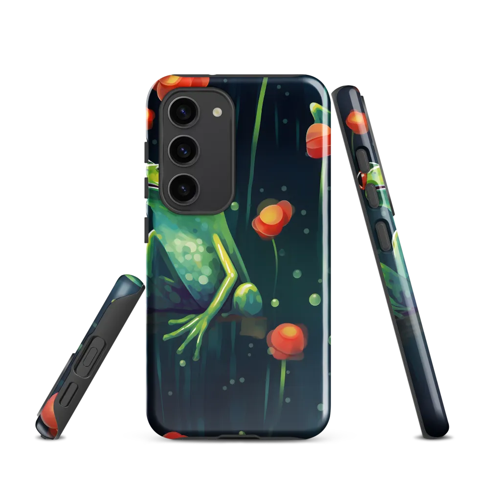 Playful Frogs in a Lush Pond