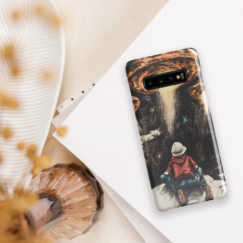 Gazing into the Unknown: A Child's Wonder in Space | Phone Case |  S10 Plus | Snap Case | Glossy