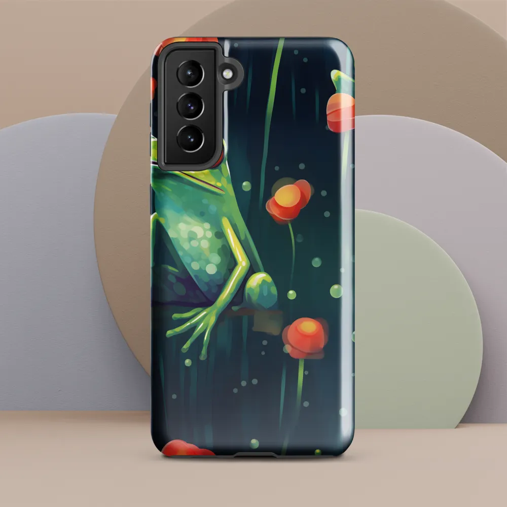 Playful Frogs in a Lush Pond