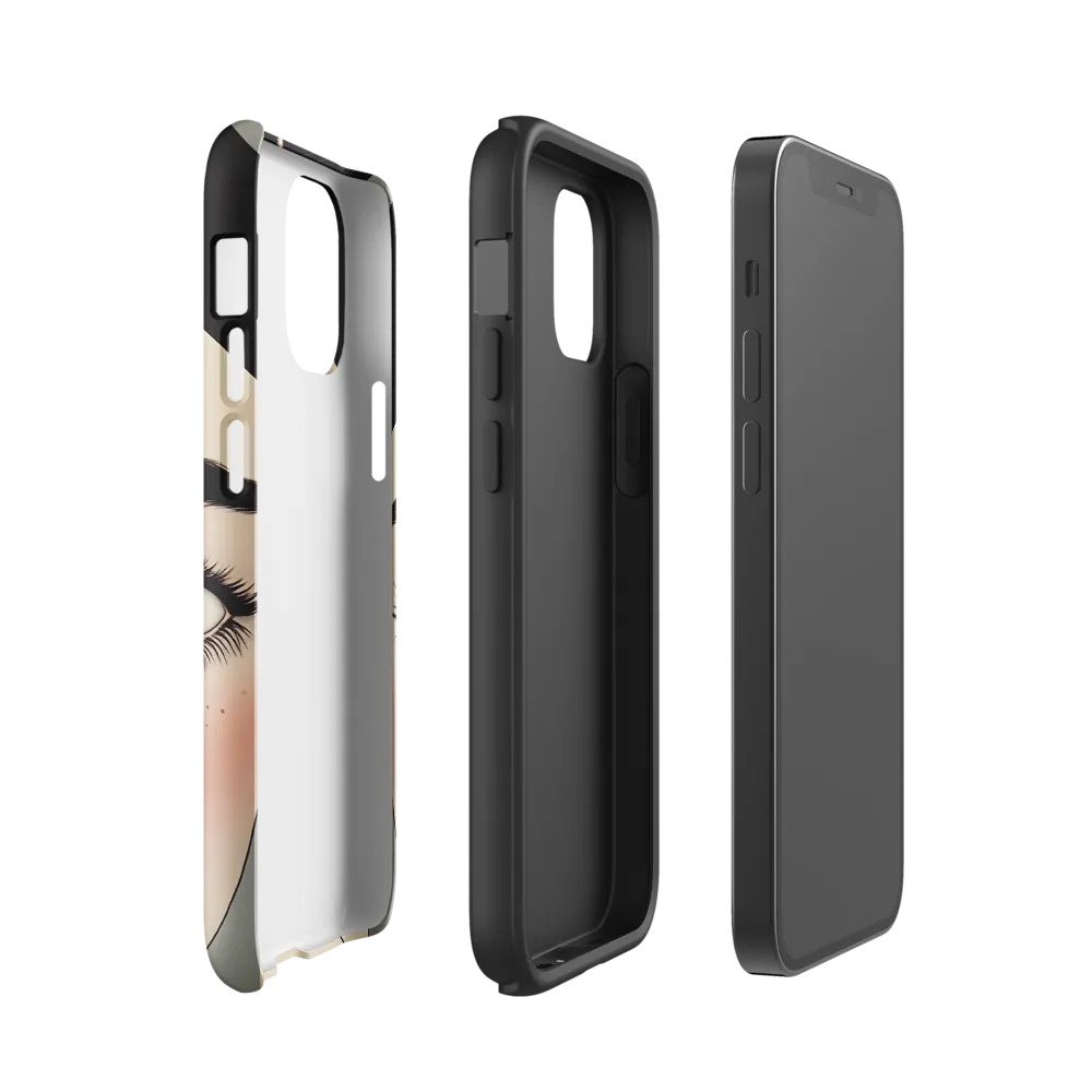 Serenity Captured: A Modern Portrait | Phone Case |  12 mini | Tough Case | Glossy