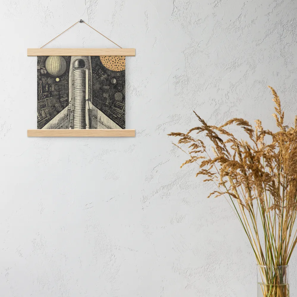 Voyage to the Unknown | Poster With Oak Wood Hanger | 10″×10″
