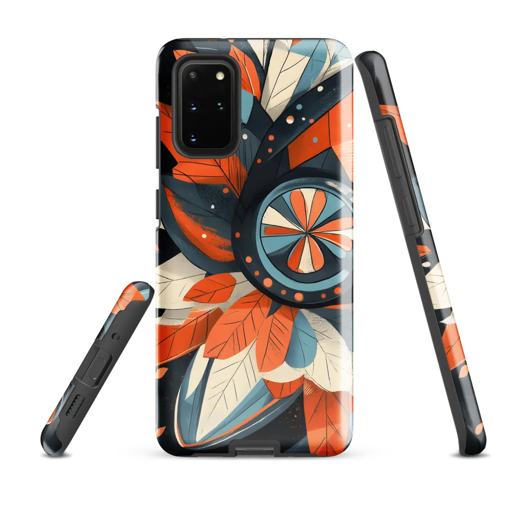 Floral Symphony in Orange and Teal
