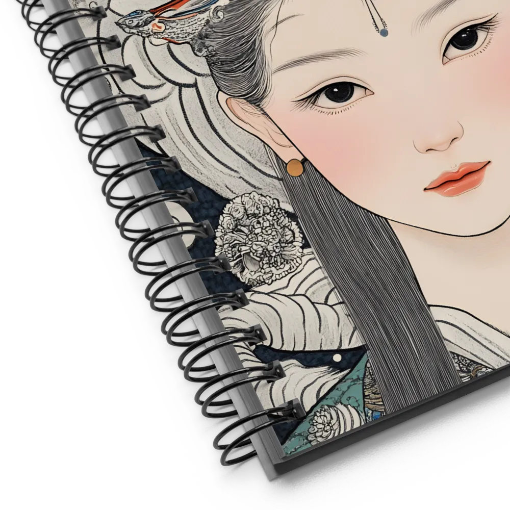 Serenity in Myth: A Traditional Portrait | Spiral Notebook