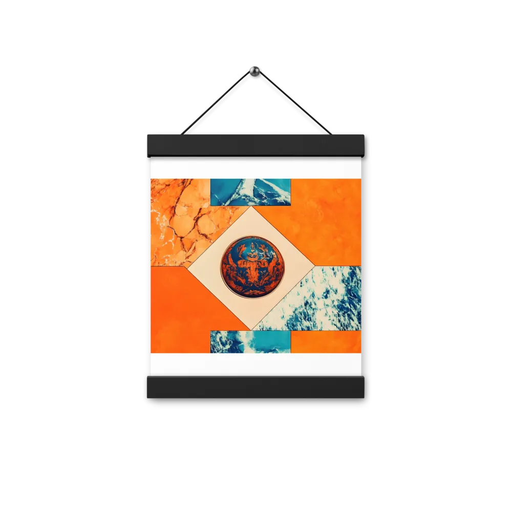Harmonious Encounters: Abstract Geometry | Poster With Black Wood Hanger | 8″×10″