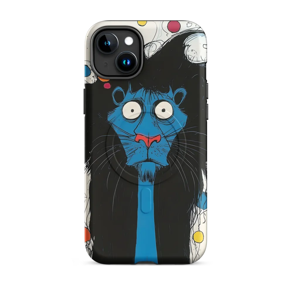 Whimsical Blue Lion