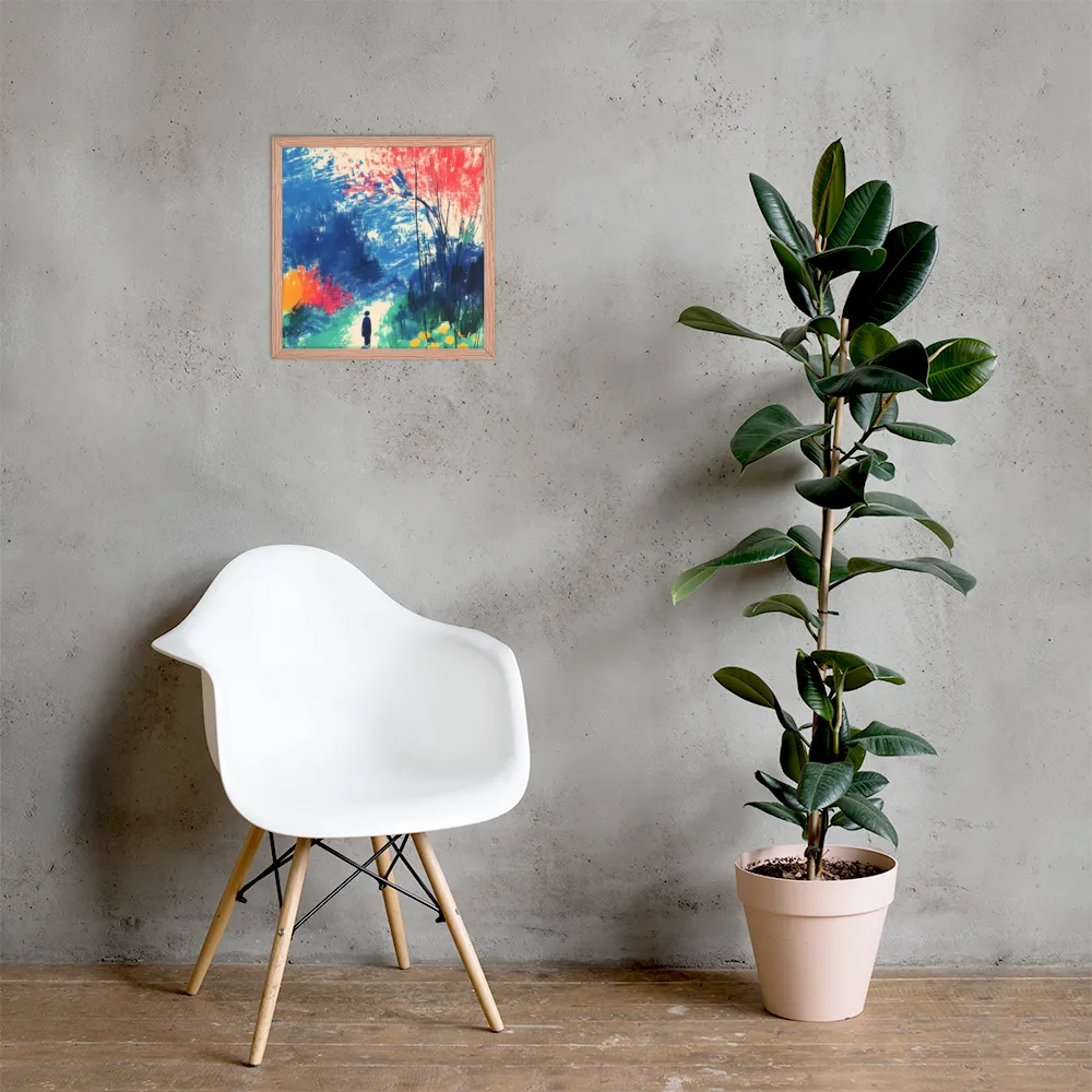 Whispers of Tranquility | Poster with Red oak Frame | 16″×16″