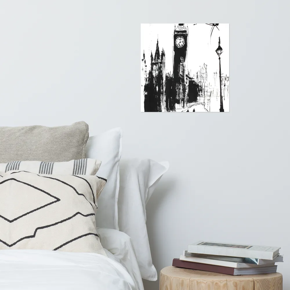 Clock Tower in Motion | Poster | 16″×16″